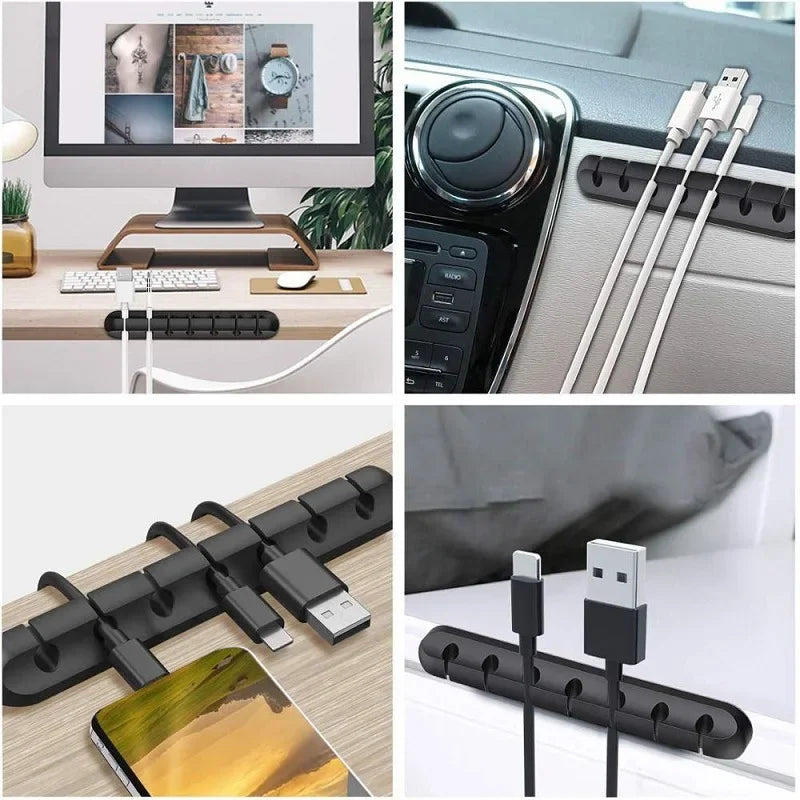Silicone Cable Organizer, Minimalist Desk Cord Holder