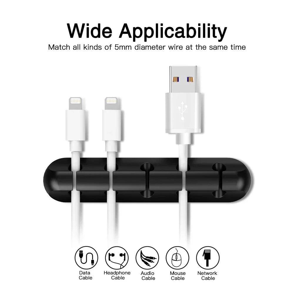 Silicone Cable Organizer, Minimalist Desk Cord Holder